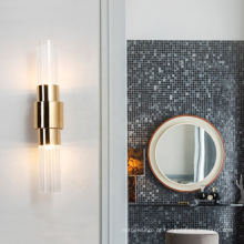 Candeeiro de parede interior contemporâneo E27 lâmpada LED de luxo candeeiro de parede dourado para casa